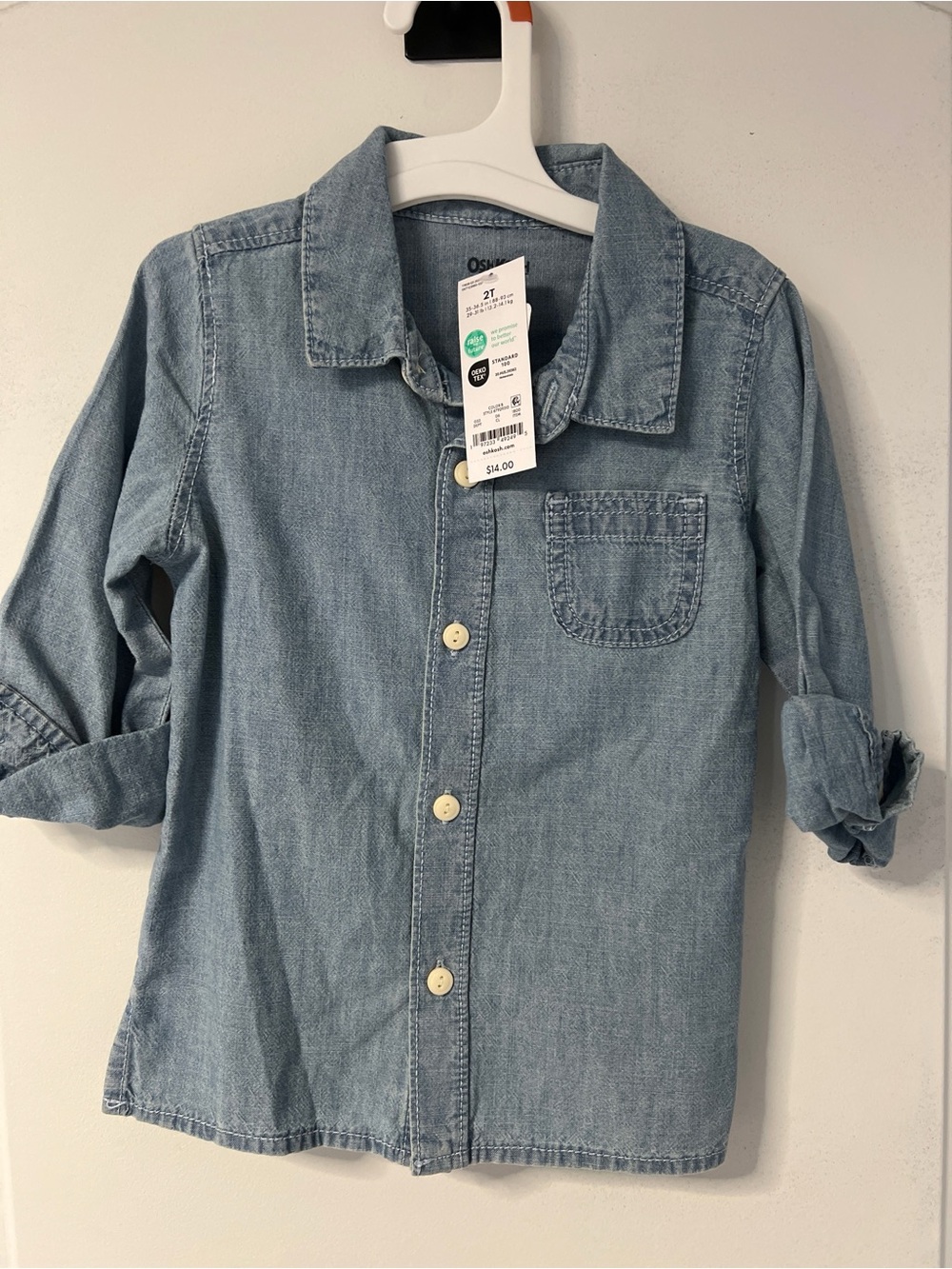 OshKosh B'gosh Light Blue Denim Button-Down Shirt for Kids